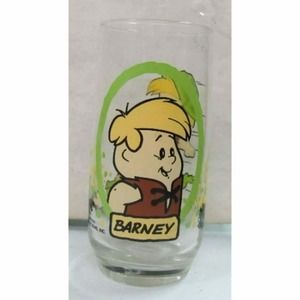 Vintage 1986 Pizza Hut The Flintstone Kids Barney Drinking Glass